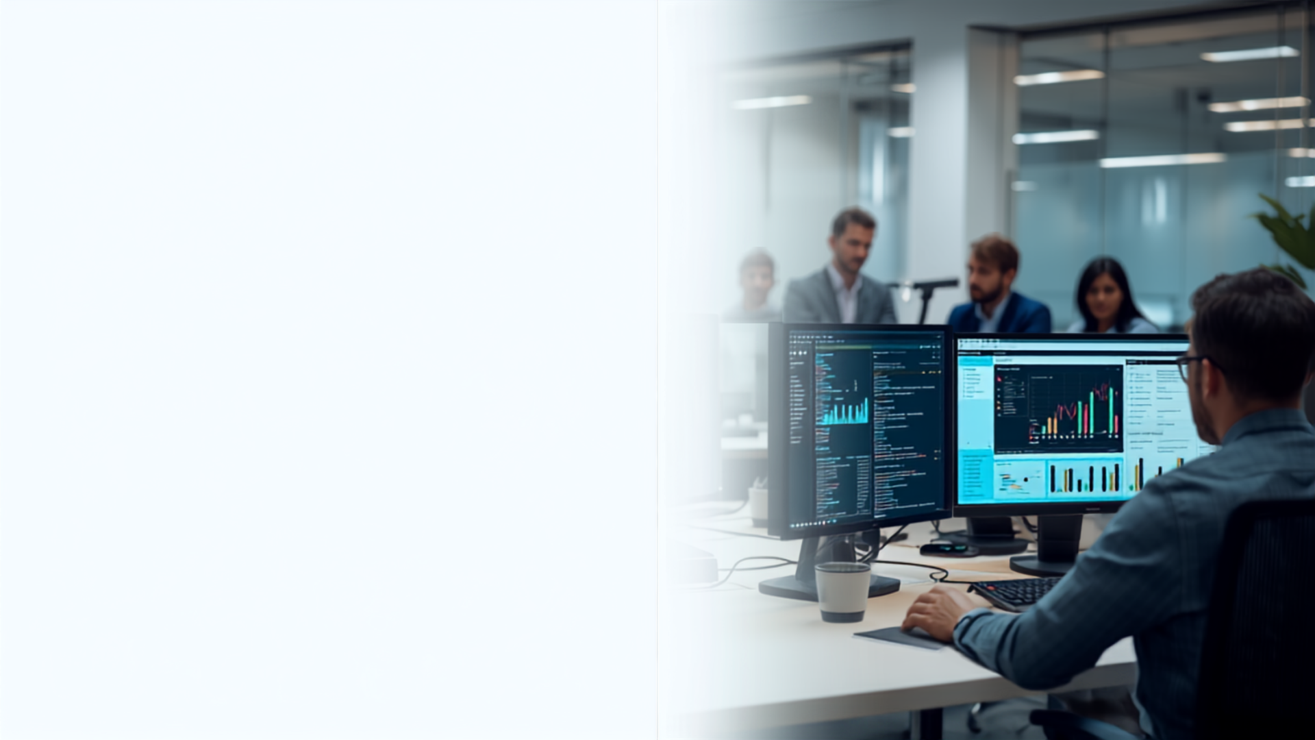 Enterprise finance team using modern ERP software